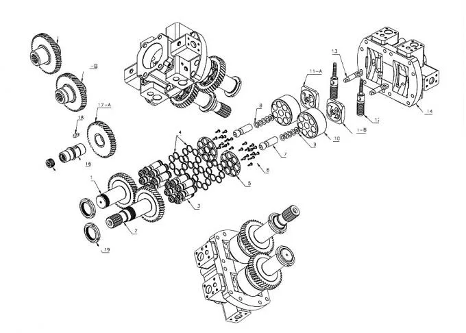 Excavator Hydraulic Pump Parts A8vo107